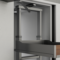 Artsteel Panier coulissant à 4 niveaux en alliage d'aluminium finition noyer, robuste et écologique, pour armoire de cuisine