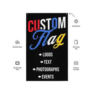 Wholesale 2023 Promotional Custom Mini Hand Flags With Your Own Logo Photo Picture Banner Custom Flag Logo