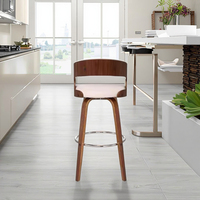 Chaise de bar rétro en bois massif de luxe léger, tabouret à dossier réglable, style américain et européen pour hôtel, salle à manger, café, rotation