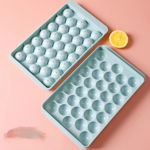Essenswert-Silikon runde Eiskugel-Herstellungsform Minikreis-Eiswürfelschale mit Deckel Eiskugelherstellungsform Gefrierschrank - Product Image 1