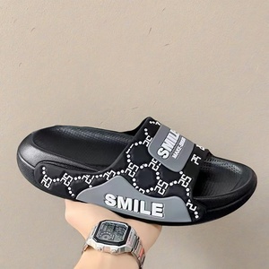 Sandales et Claquettes Noires <span class=keywords><strong>en</strong></span> PVC <span class=keywords><strong>pour</strong></span> Hommes – Tendance Sport Décontracté, Chaussures de Plage d'Extérieur Respirantes et Antidérapantes à Semelle Épaisse - Product Image 3