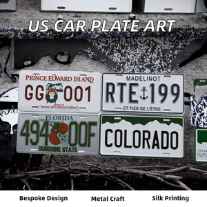Plaque en métal aluminium américaine personnalisée avec logo en relief, plaque d'immatriculation de voiture, souvenir touristique, artisanat décoratif - Product Image 2