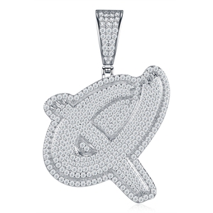 Collar con Colgante de Moissanita <span class=keywords><strong>I</strong></span> Etter <span class=keywords><strong>N</strong></span> VVS Personalizado, Estilo Hip Hop, Chapado en Platino sobre Plata 925, Joyerí<span class=keywords><strong>a</strong></span> Fina para Hombre - Product Image 2