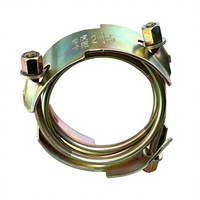 Collier de serrage robuste double fil de 2,5 pouces en acier inoxydable poli réglable pour tuyau en caoutchouc industriel (OEM)