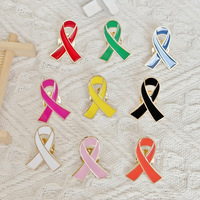 Broche en émail Ruban de sensibilisation au cancer, épinglette de soutien, souvenir caritatif, badge métallique personnalisé pour cadeau et décoration vestimentaire