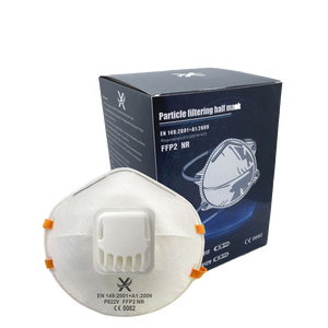 <span class=keywords><strong>Masque</strong></span> <span class=keywords><strong>FFP2</strong></span> jetable à double perforation en tissu de coton avec valve, protection <span class=keywords><strong>respiratoire</strong></span> réglable à 3 couches, anti-poussière, certifié EN149 - Product Image 3