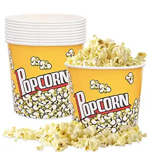 Imballaggio all'ingrosso cibo secchi di pollo fritto monouso Logo personalizzato stampato grande Popcorn tazza di carta secchio