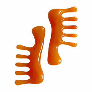 Peigne de massage Gua Sha en résine à tête ronde à cinq dents pour soulager la fatigue et masser les méridiens du cuir chevelu - Product Image 4
