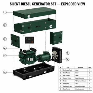 Générateurs diesel silencieux triphasés 20 Kva 35 Kva 45 Kva 40 Kva 60 Kva Weichai Cummins Perkins Yuchai EAC EPA CE pour usage domestique, excellent rapport qualité-prix - Product Image 1