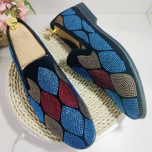 Kleurrijk Bovenste Glanzend Strass Modeontwerp 38-46 Formele Stijlvolle Heren Casual Loafer Schoenen - Product Image 1
