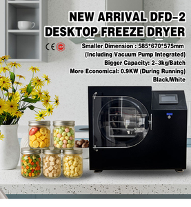 3kg Máy tính để bàn DFD-2 tự động lyophilizer cho kẹo thịt lỏng chân không đóng băng Máy sấy với miễn phí bơm chân không - Product Image 2