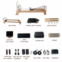 Plataforma de Madera Maciza de Roble Premium para Pilates Reformer, Barra Ajustable para Pies, Deslizamiento Suave, Equipo para Estudio de Yoga 2026
