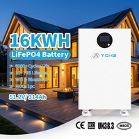 Batería Solar OEM de 51.2V 100Ah 200Ah 300Ah, 15kWh 16kWh 20kWh LiFePO4, Apilable, Híbrida, para el Hogar, Más de 8000 Ciclos, Garantía de 10 Años