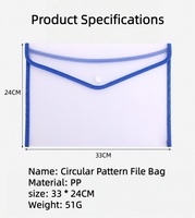 Pochette de classement A4 colorée en PP, sacoche de bureau pour papiers de test, porte-documents A4 à bouton, dossiers transparents en PP étanches pour le rangement de documents