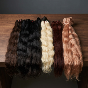 Extensiones de Cabello Remy Indio Rubio, Ondulado, con Cutícula Alineada, Color Natural, Cabello Humano Decolorado - Product Image 1