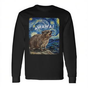 Hyrax Awawa Groundhog Starry Night Van Gogh T-shirt à manches longues - Product Image 2