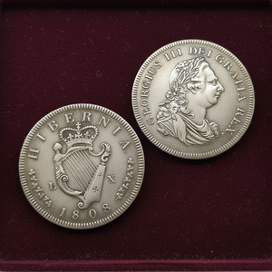 Pièces de monnaie commémoratives de style antique, motif rétro d'Irlande 1808, couronne de George III, Hibernia, cadeaux, décoration de la maison - Product Image 4