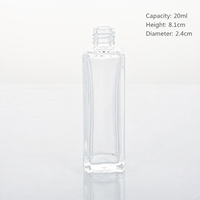 Flacon pulvérisateur carré transparent en verre de 3 ml et 5 ml avec base épaisse pour échantillons de parfum, huiles essentielles et cosmétiques (pour le transfert)