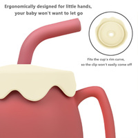 Gobelet à eau pour bébé nouveau-né avec logo personnalisé, en silicone de qualité alimentaire, design mignon, bouteille d'eau unisexe avec couvercle, facile à saisir