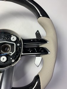 <span class=keywords><strong>Volante</strong></span> Deportivo de Cuero y Fibra de Carbono para Mercedes-Benz W220 (3/4 Radios) para W204-W223 A45/E63/GLE/GLS/GT/G63 4MATIC - Product Image 4