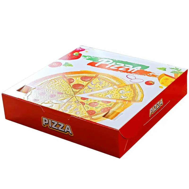 Custom Design Logo 6 8 10 12 13 14 16 18 20 Inch Reusable Takeaway Corrugated Paper Packing Cone Dough Round Pizza Packaging Box
