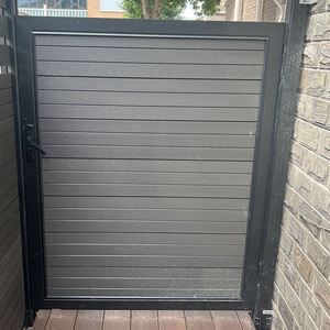 Zarif açık dekoratif alüminyum çerçeve kapısı kapı güvenlik çit kompozit Metal bariyer bahçe dekor için ahşap plastik ile - Product Image 4