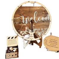 Boîte à cartes créative en bois en forme de feuille de saule pour mariage, livre d'or de réception, panneau de bureau pour fête d'anniversaire