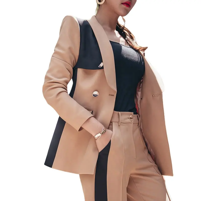 Mode Hose & Jacke Zwei Stück Blazer Anzug Sets Für Büro Damen