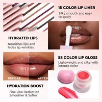 Kit de Maquillage des Lèvres 5-en-1 Personnalisable Sans Logo Boîte en Métal Brillant à Lèvres Huile Masque Crayon Exfoliant Boîte de 5 Pièces Faible MOQ
