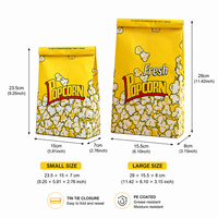 Sacs à Popcorn en Gros Enduits de PE avec Fermeture à Lanière Métallique pour Snacks de Popcorn, Sacs en Papier de Qualité Alimentaire Résistants à la Graisse