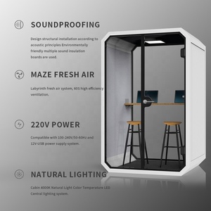 Cabines de téléphone en aluminium acoustiques modernes personnalisables pour hôtels villas cabines de réunion parlantes mobiles intimité vente pour le public - Product Image 3