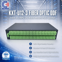 KEXINT 1x64 SC/APC Fiber Optic PLC Splitter 2U 19 Inch Rack Mount ODF Patch Panel untuk Distribusi FTTH & Pusat Data