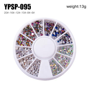 Arte de Uñas, Cristal Iridiscente <span class=keywords><strong>con</strong></span> 12 Compartimentos para Piedras de Estrás, Joyería de Piedras de Estrás Mixtas, Venta al por Mayor de Fábrica - Product Image 6