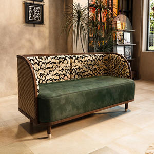 Respaldo de ratán Sofá Asiento Café Tienda de té de la leche Mesas y sillas de madera maciza <span class=keywords><strong>Casa</strong></span> de té West Restaurant Bar Asientos comerciales - Product Image 6