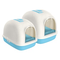 Bac à litière pour chats et animaux de compagnie, portable, 20 L, grand, nouveau, entièrement fermé, design anti-odeurs, facile à nettoyer, en plastique PP