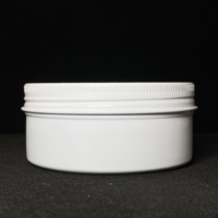 Tarro Redondo de Aluminio Plateado de Grado Alimenticio Modelo KX al por Mayor con Tapa y Cepillo, 83mm de Diámetro, 28mm de Altura, 100ml de Capacidad