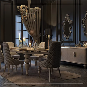 Cao cấp phòng ăn đồ nội thất chạm khắc chân gỗ cổ bàn ăn đặt 10 chỗ ngồi nhà hàng nhân tạo bằng đá cẩm thạch bàn ăn - Product Image 4