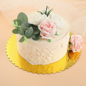 20cm 3mm Wholesale Cross-border Golden Color Lace Round Oil-proof Corrugated Paper <strong>Cake</strong> Board <strong>Cake</strong> Base <strong>Tray</strong> - Product Image 6