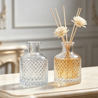 Bouteille diffuseur de parfum en verre gaufré de luxe 250 ml, flacon vide pour arôme, décoration d'intérieur, emballage de parfum