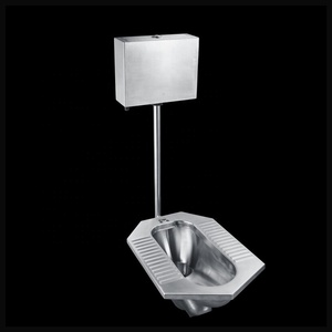 Inodoro de acero inoxidable para uso sanitario asiático, sartén para sentadillas con descarga - Product Image 1
