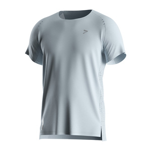 T-shirt de marathon pour hommes, vêtements de course haut de gamme, panneaux latéraux en mesh ultra-légers, séchage rapide, idéal pour tous les niveaux - Product Image 1