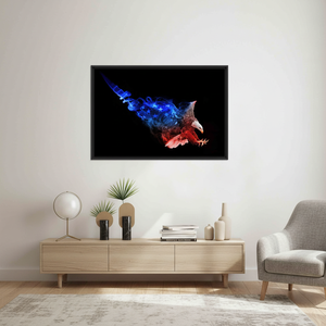 Modern Patriotic Printed Canvas Artwork - Elegant Wall Decor,<b>BLACK</b> <b>FRAMED</b> CANVAS - Product Image 2
