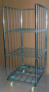 Özelleştirilmiş boyutları yüksek kalite ağır katlanabilir çelik lojistik rulo kafes tekerlekli konteyner örgü arabası - Product Image 6