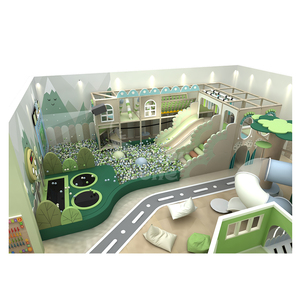 Équipement de terrain de jeu intérieur sur le thème de <span class=keywords><strong>la</strong></span> forêt naturelle personnalisé avec fosse à balles et toboggan pour enfants, aire de jeux intérieure, espace de jeu de rôle - Product Image 2