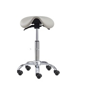 Tabouret de bureau ergonomique pour femme, chaise de selle portable réglable en cuir PU