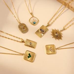 Envío Rápido con Descuento, Collar de Cadena de Acero Inoxidable con Colgante de Oro/Plata, Diseños de Joyería de Moda para Mujer - Product Image 1