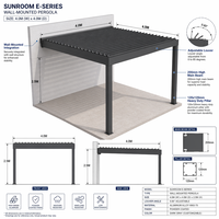Moderne Motorisierte Lamellendach-Pergola aus Aluminium mit Seitenjalousien Bioklimatische Wasserdichte Outdoor-Gartenpavillon-Gazebo