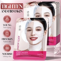 Masque visage et cou SADOER 35ml au collagène et peptides PDRN, améliore la peau affaissée et terne, lisse les rides, raffermit le contour, masque pour le soin de nuit