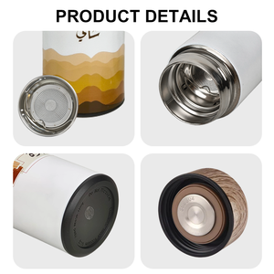 סט מתנה של תרמוס נירוסטה 500 מיליליטר עם מסנן תה, מכסה דמוי עץ, מתנות מזכרת תיירות תרבותית בהתאמה אישית בכמויות גדולות - Product Image 3