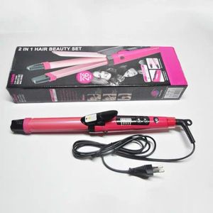 2 In 1 Hair Beauty Set <b>Pink</b> Ceramic Styler Straighten Curl Hair <b>Tool</b> - Product Image 1